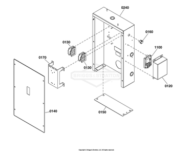 Control Box Group Diagram and Parts List for 076147-00  Briggs and Stratton Generator